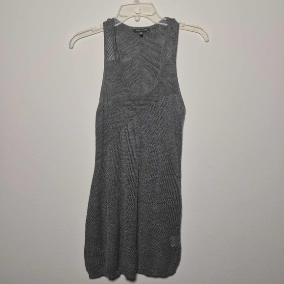 Eileen Fisher Gray Merino Wool Metallic Abstract Texture Knit Racerback Tank Top - Picture 6 of 12